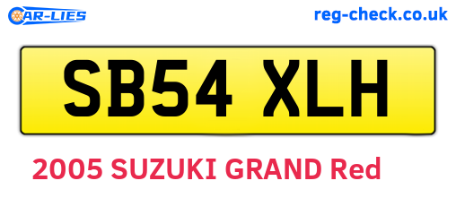 SB54XLH are the vehicle registration plates.