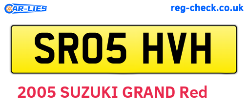 SR05HVH are the vehicle registration plates.