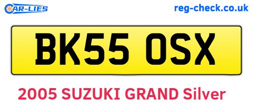 BK55OSX are the vehicle registration plates.