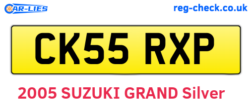CK55RXP are the vehicle registration plates.
