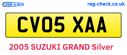CV05XAA are the vehicle registration plates.