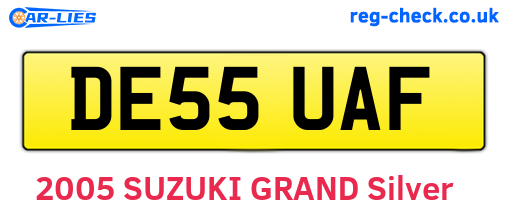 DE55UAF are the vehicle registration plates.