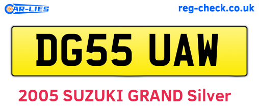 DG55UAW are the vehicle registration plates.