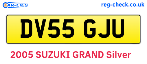 DV55GJU are the vehicle registration plates.