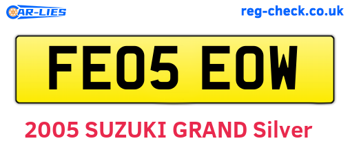 FE05EOW are the vehicle registration plates.