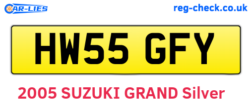 HW55GFY are the vehicle registration plates.