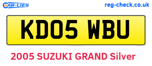 KD05WBU are the vehicle registration plates.