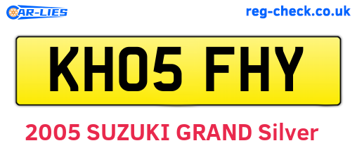 KH05FHY are the vehicle registration plates.