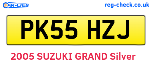 PK55HZJ are the vehicle registration plates.