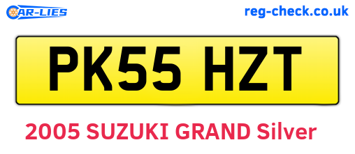 PK55HZT are the vehicle registration plates.