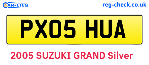 PX05HUA are the vehicle registration plates.