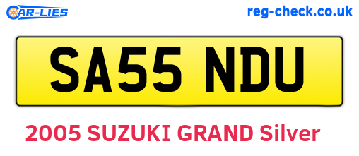 SA55NDU are the vehicle registration plates.