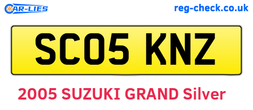 SC05KNZ are the vehicle registration plates.