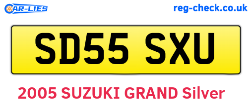 SD55SXU are the vehicle registration plates.