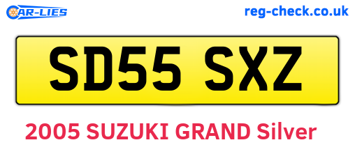 SD55SXZ are the vehicle registration plates.