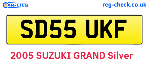 SD55UKF are the vehicle registration plates.