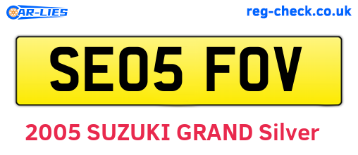 SE05FOV are the vehicle registration plates.