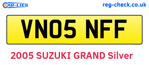 VN05NFF are the vehicle registration plates.