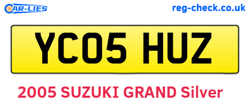 YC05HUZ are the vehicle registration plates.