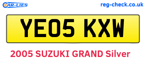 YE05KXW are the vehicle registration plates.