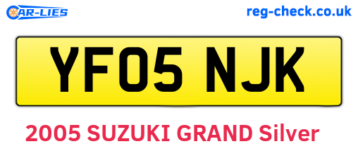 YF05NJK are the vehicle registration plates.