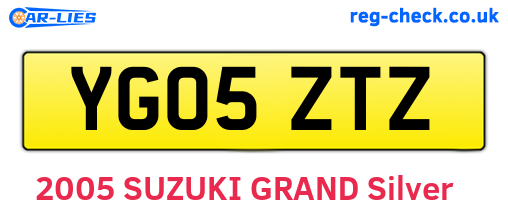 YG05ZTZ are the vehicle registration plates.