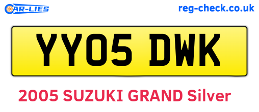 YY05DWK are the vehicle registration plates.