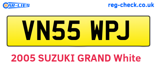 VN55WPJ are the vehicle registration plates.