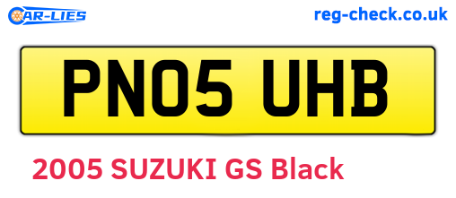 PN05UHB are the vehicle registration plates.
