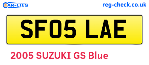 SF05LAE are the vehicle registration plates.