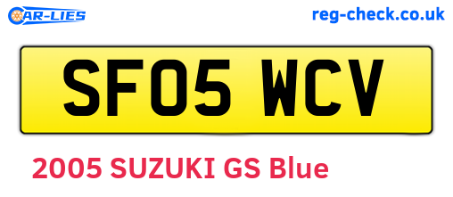 SF05WCV are the vehicle registration plates.