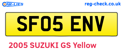 SF05ENV are the vehicle registration plates.