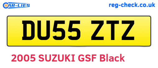 DU55ZTZ are the vehicle registration plates.