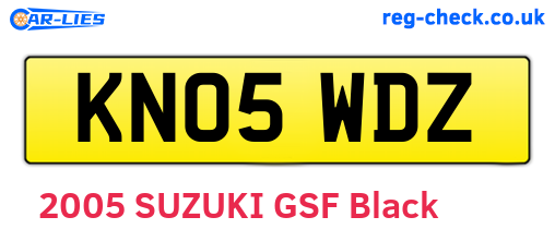 KN05WDZ are the vehicle registration plates.