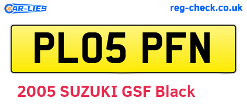 PL05PFN are the vehicle registration plates.