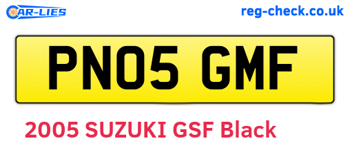 PN05GMF are the vehicle registration plates.