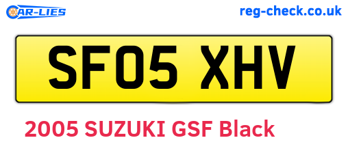SF05XHV are the vehicle registration plates.