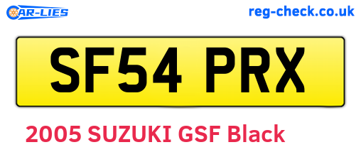 SF54PRX are the vehicle registration plates.