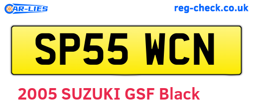 SP55WCN are the vehicle registration plates.