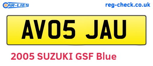 AV05JAU are the vehicle registration plates.