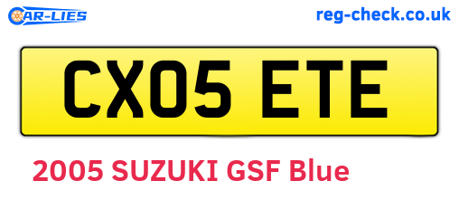CX05ETE are the vehicle registration plates.