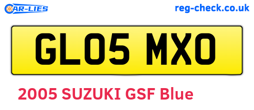 GL05MXO are the vehicle registration plates.