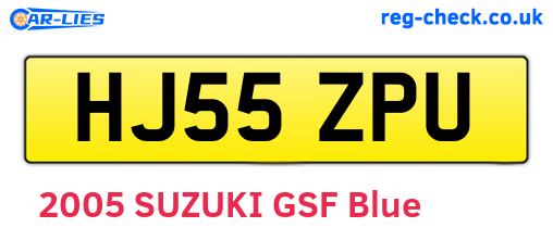 HJ55ZPU are the vehicle registration plates.
