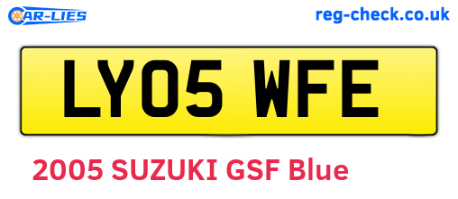 LY05WFE are the vehicle registration plates.