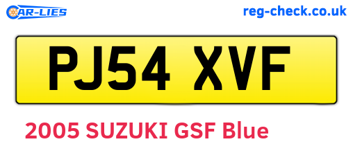 PJ54XVF are the vehicle registration plates.