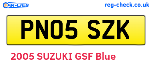 PN05SZK are the vehicle registration plates.