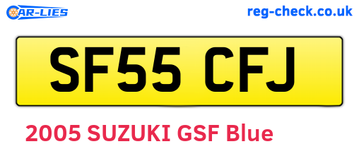 SF55CFJ are the vehicle registration plates.