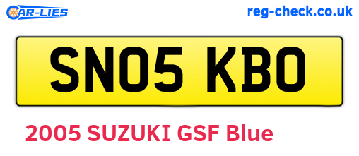 SN05KBO are the vehicle registration plates.
