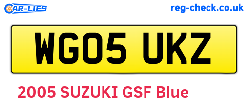 WG05UKZ are the vehicle registration plates.