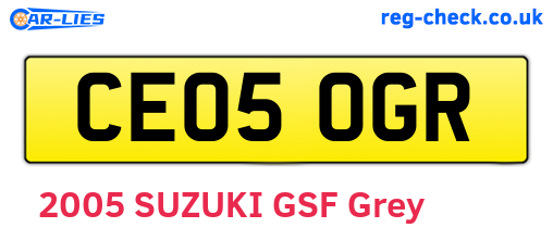 CE05OGR are the vehicle registration plates.
